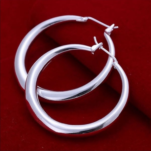 Jewelry - Just in! 925 Sterling Silver Modern Hollow Hoops